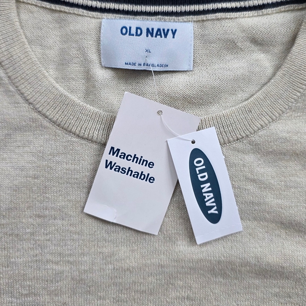 Old Navy XL Crewneck Sweater Oatmeal Heather NWT - Picture 2 of 8